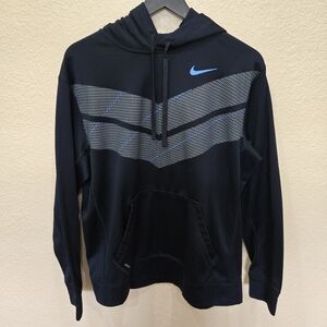 Retro Nike Therma-Fit Black and Blue Hoodie 2013 Large
